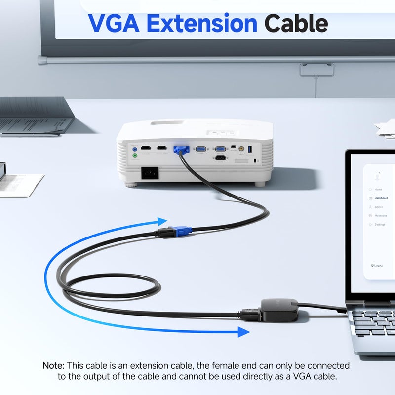 Cable Matters VGA Extension Cable (VGA Cable Male to Female) - 10 Feet, Not Dual Male Cord, Not for DB9/Serial Use - Image 3